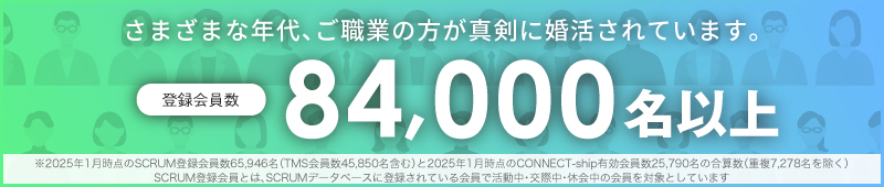 さまざまな年代、ご職業の方が真剣に婚活されています。